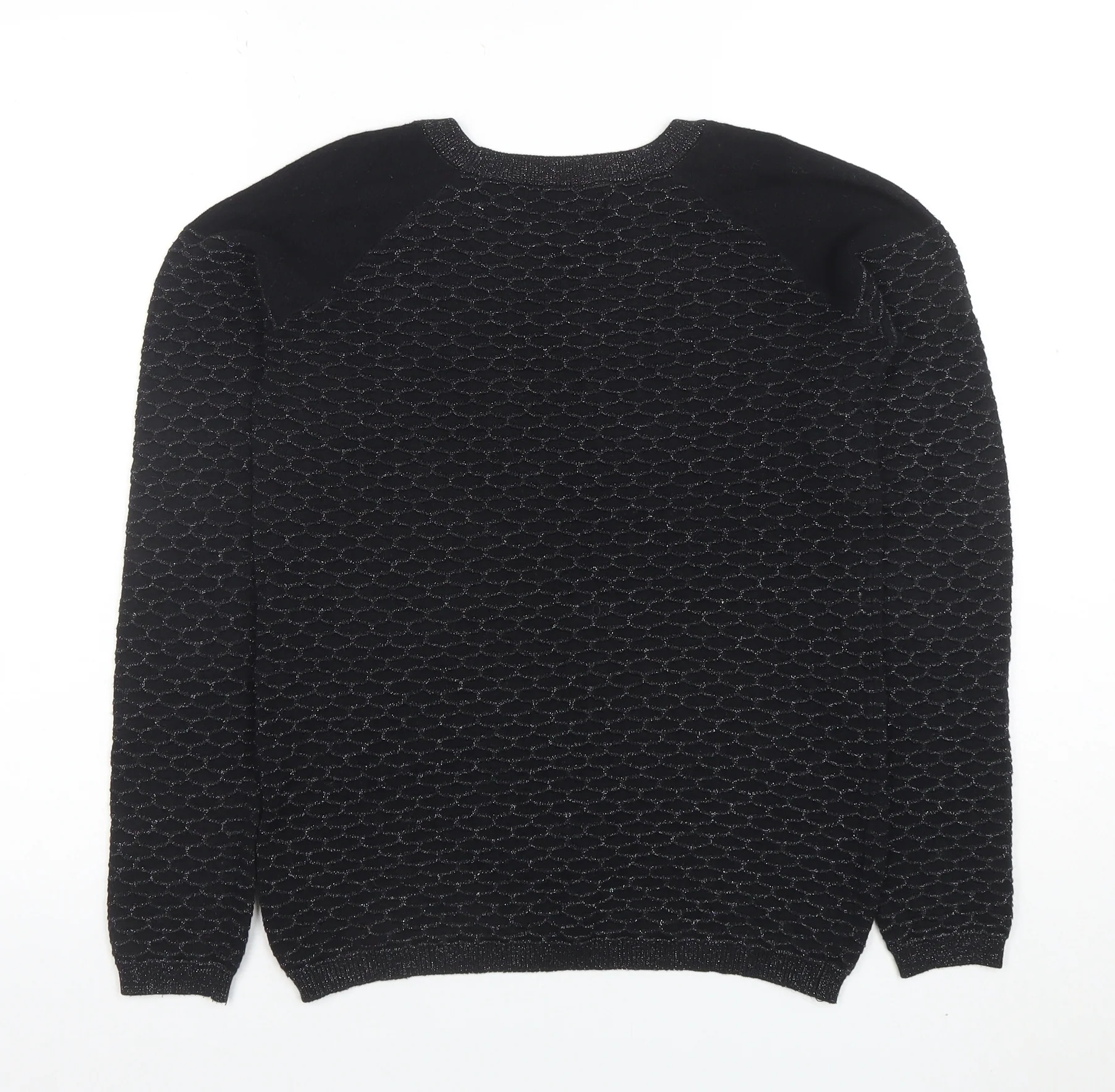 Next Women's Black Crew Neck Long Sleeve Knit Jumper Size 8 - Image 3