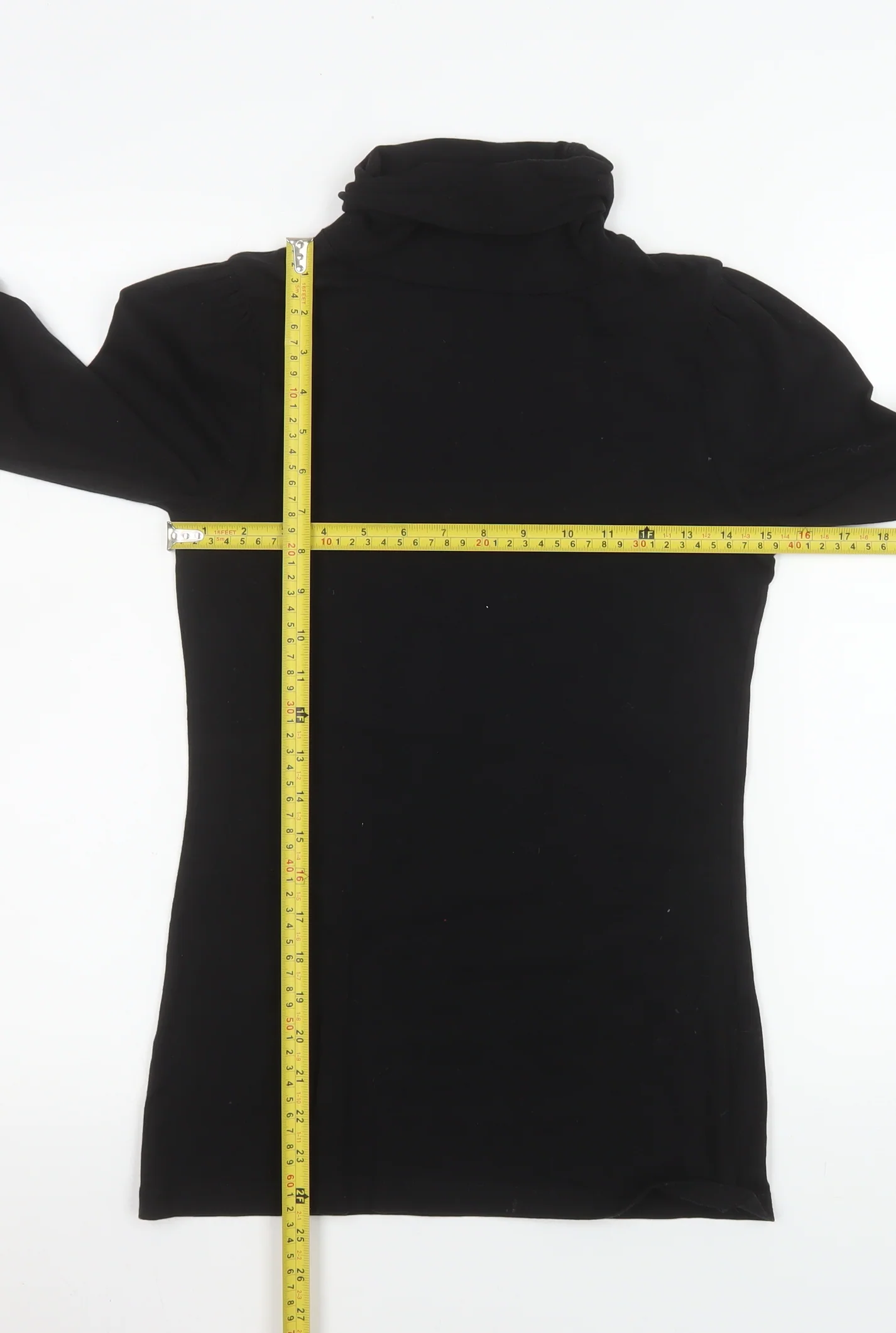 Next Women's Black Roll Neck Long Sleeve Cotton Stretch Top Size 8 - Image 2
