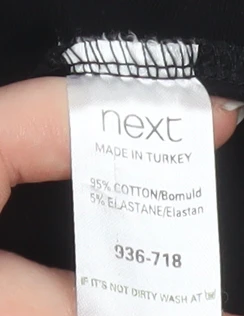 Next Women's Black Roll Neck Long Sleeve Cotton Stretch Top Size 8 - Image 5