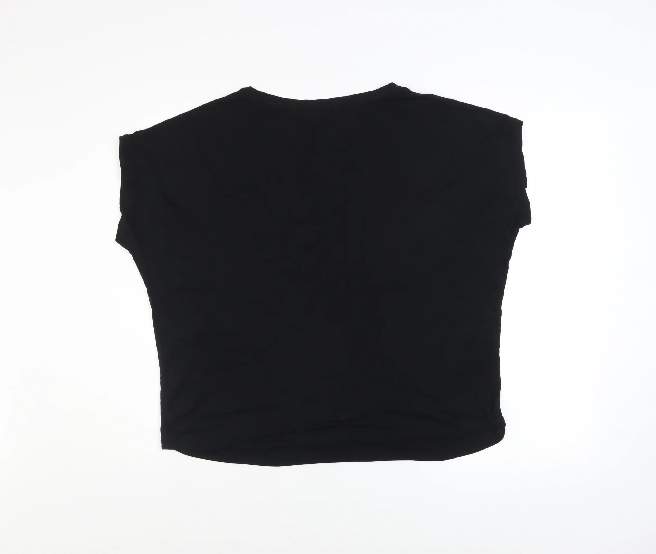Next Womens Black Short Sleeve Embellished Viscose T-Shirt Size 16 - Image 3