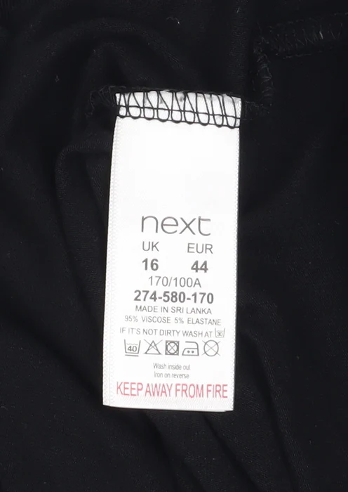 Next Womens Black Short Sleeve Embellished Viscose T-Shirt Size 16 - Image 4