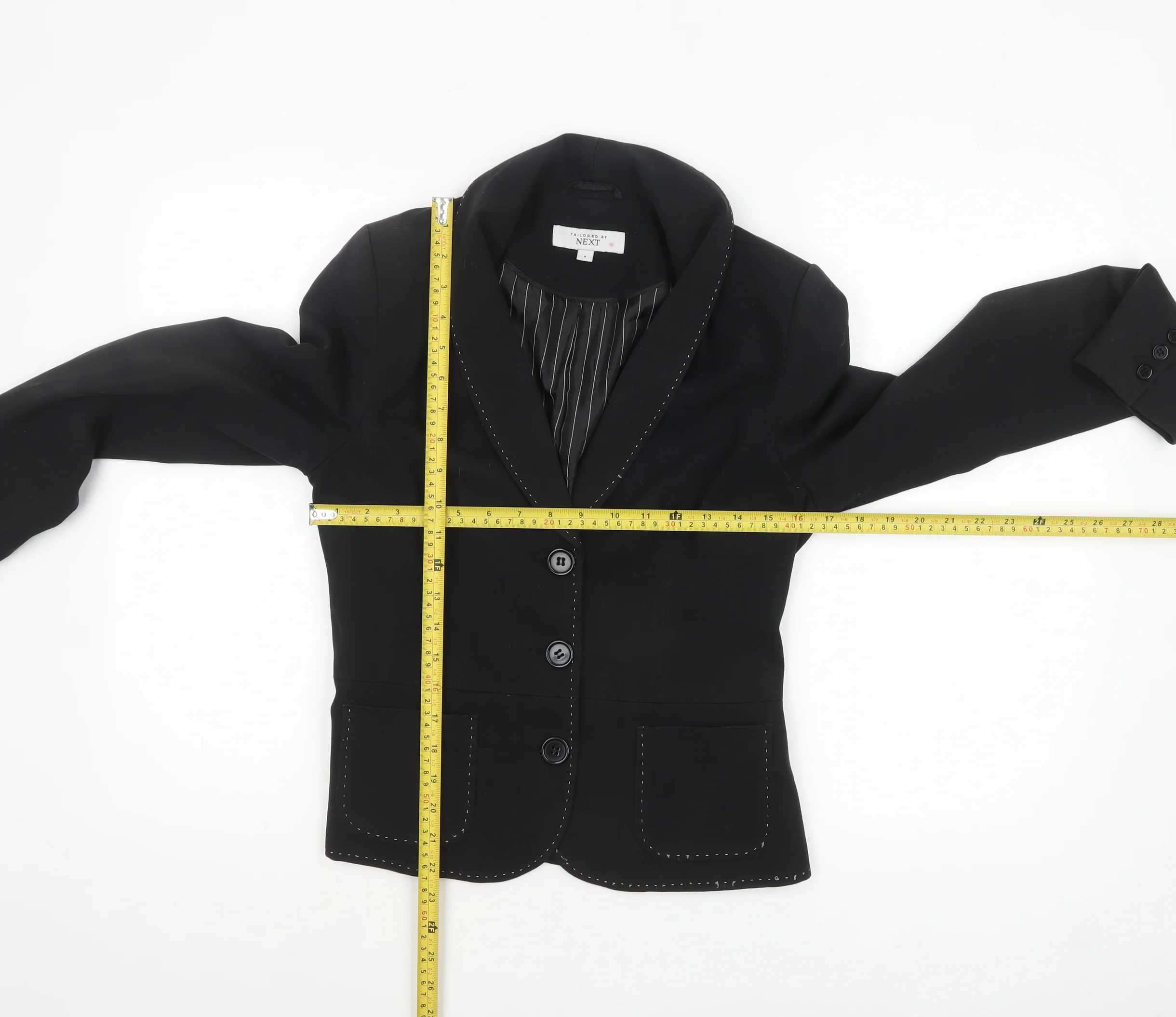 Next Women's Black Size 8 Shawl Collar Tailored Blazer - Image 2