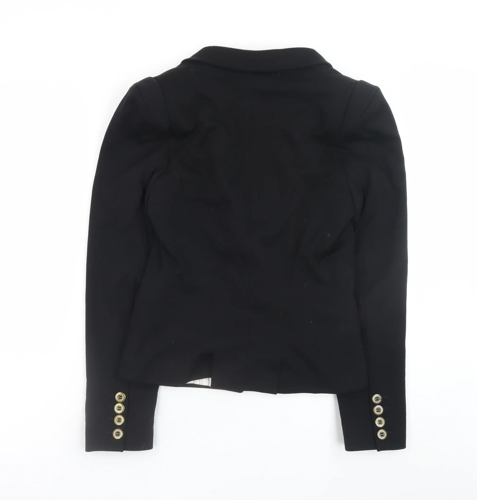 Next Women's Black Slim Fit Double Breasted Blazer Size 10 - Image 3