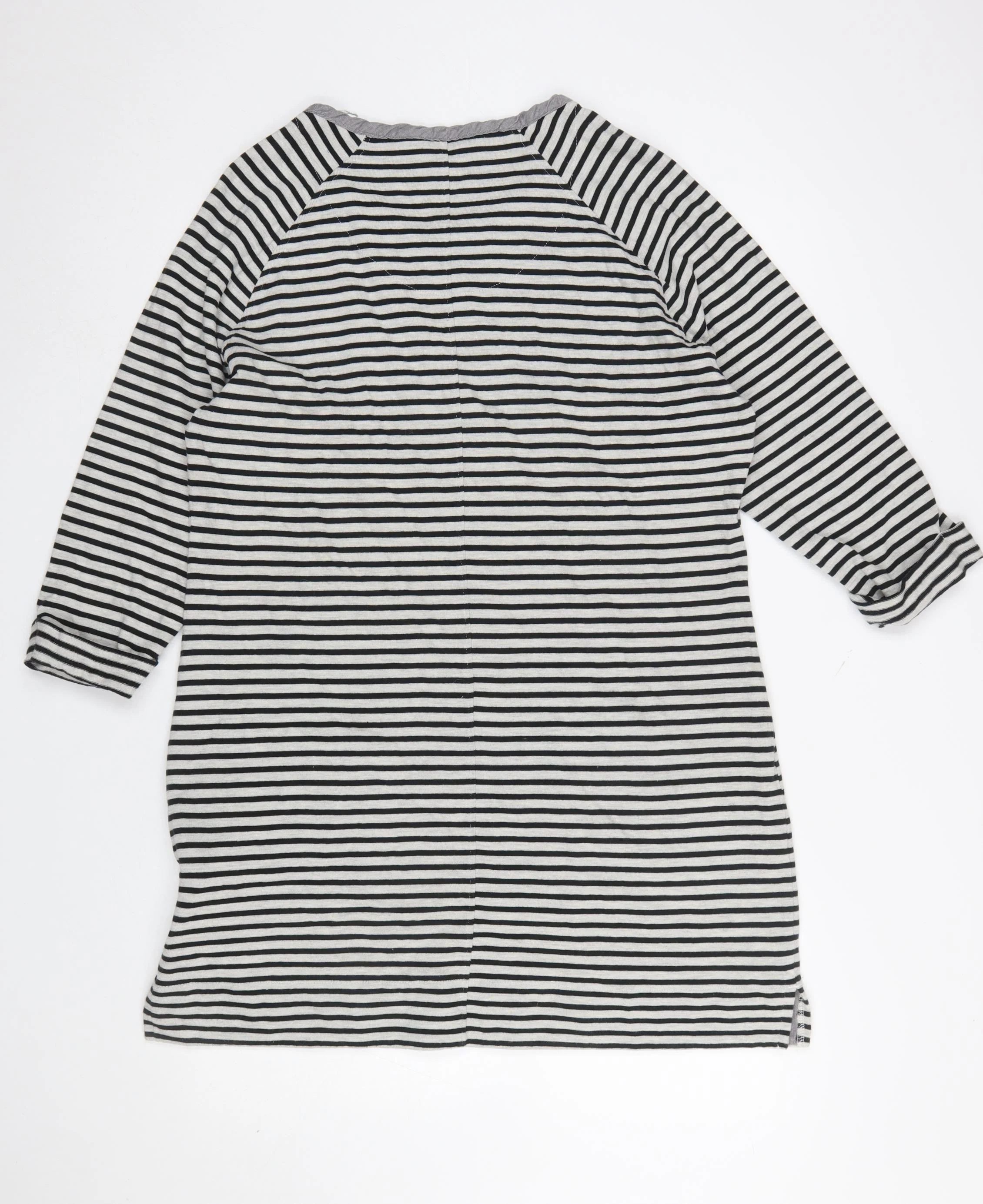 Next Women's Black Striped 3/4 Sleeve Shift Dress Size 16 - Image 3