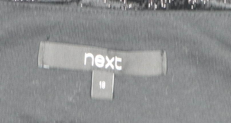 Next Womens Black Velvet Check Sleeveless Tunic Blouse Size 18 - Image 5