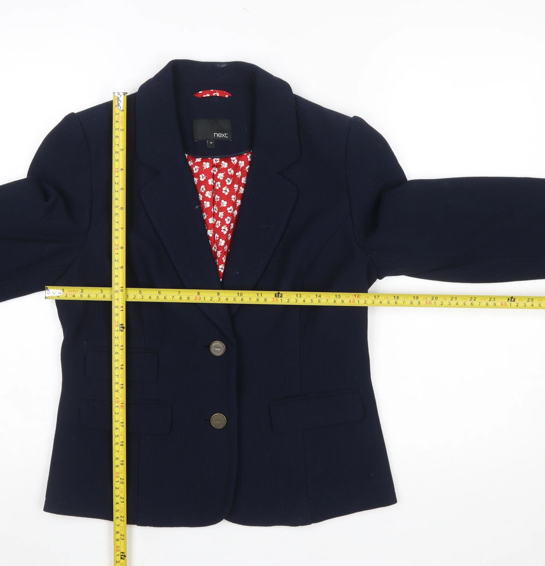 Next Women's Blue Classic Tailored Blazer Size 10 - Image 2