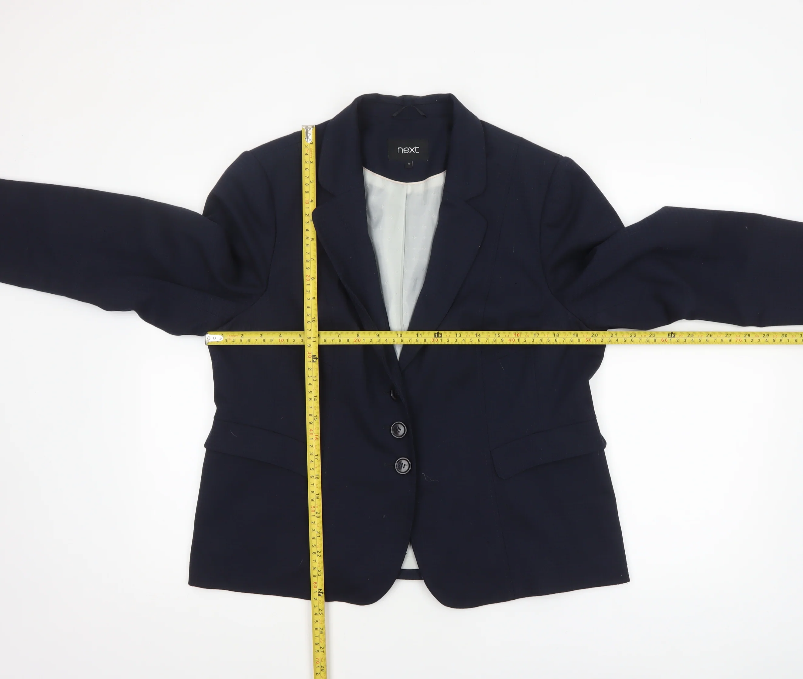 Next Women's Blue Size 18 Classic Lined Tailored 3 Button Blazer Jacket - Image 2