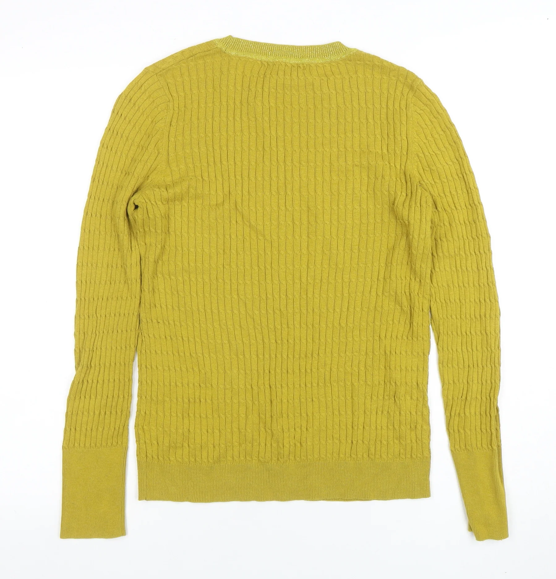 Next Women's Green Cable-Knit Crew Neck Long Sleeve Jumper Size 12 - Image 3