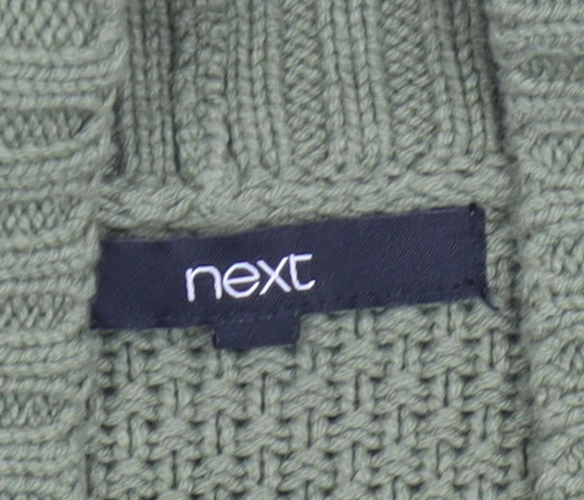 Next Womens Green Chunky Knit Open Cardigan Size S - Image 4