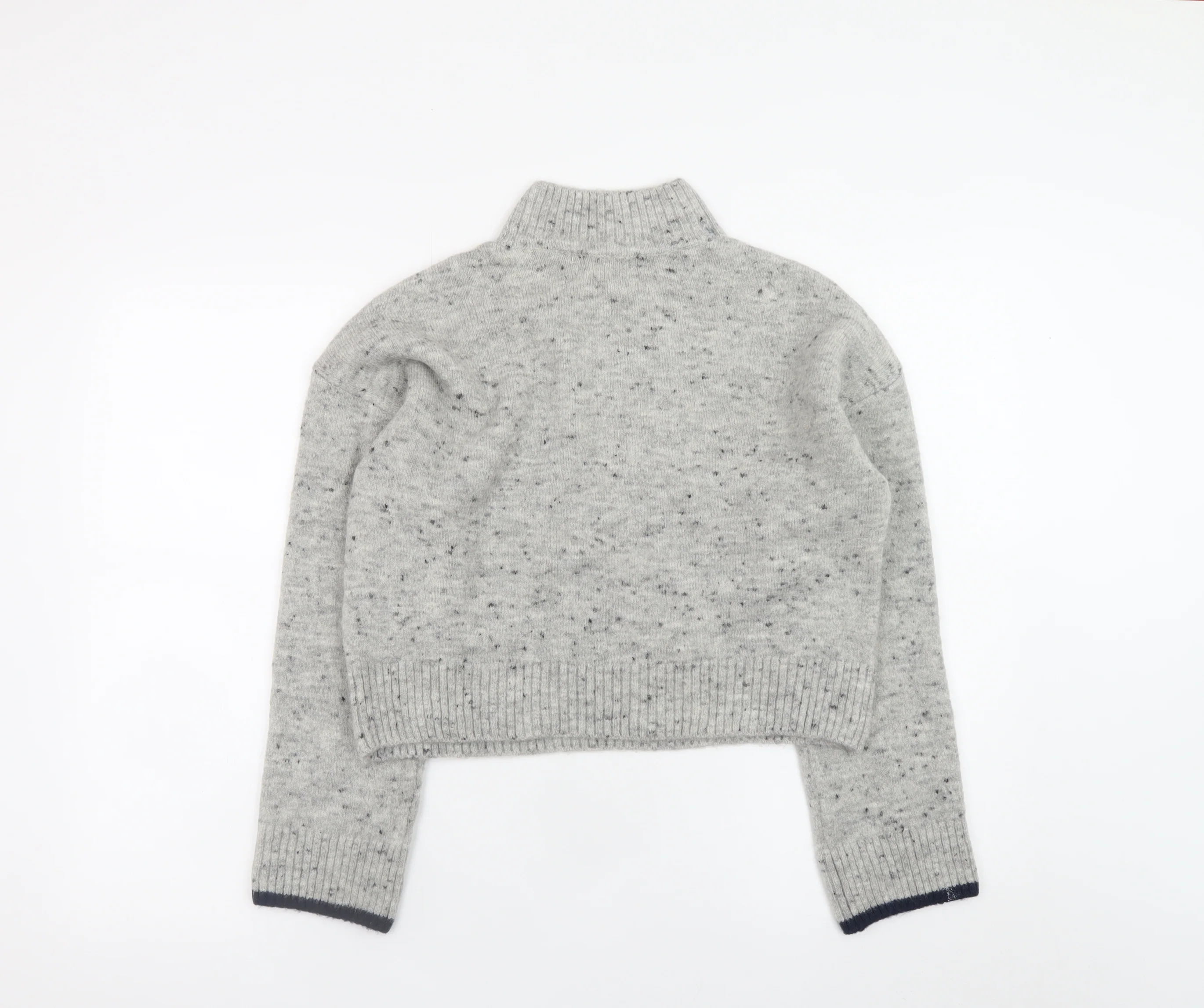 Next Womens Grey Mock Neck Wool Blend Jumper Size S Etoile Knit - Image 3