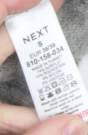 Next Womens Grey Mock Neck Wool Blend Jumper Size S Etoile Knit - Image 4