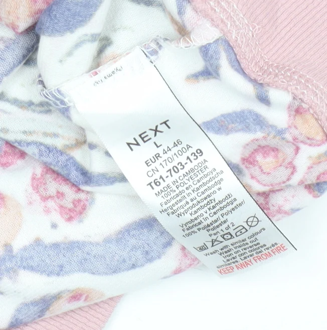 Next Womens Multicoloured Floral Long Sleeve Pyjama Top Size 16 - Image 5