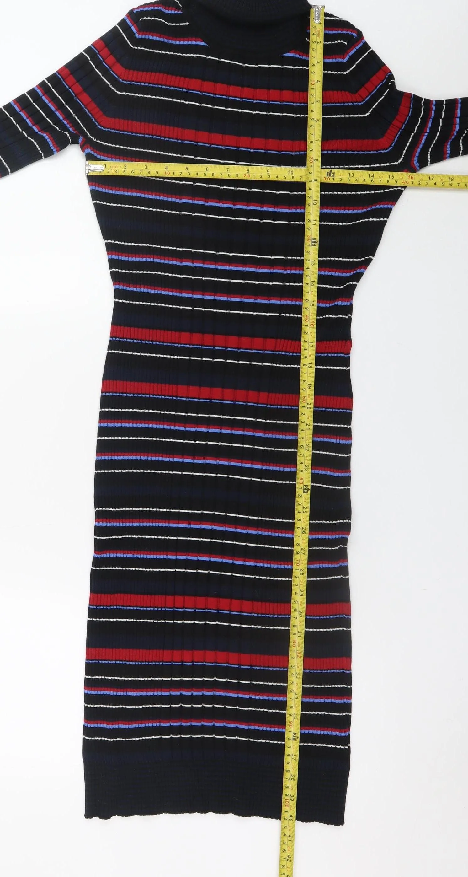 Next Womens Multicoloured Size 14 Knit Midi Bodycon Dress - Image 2