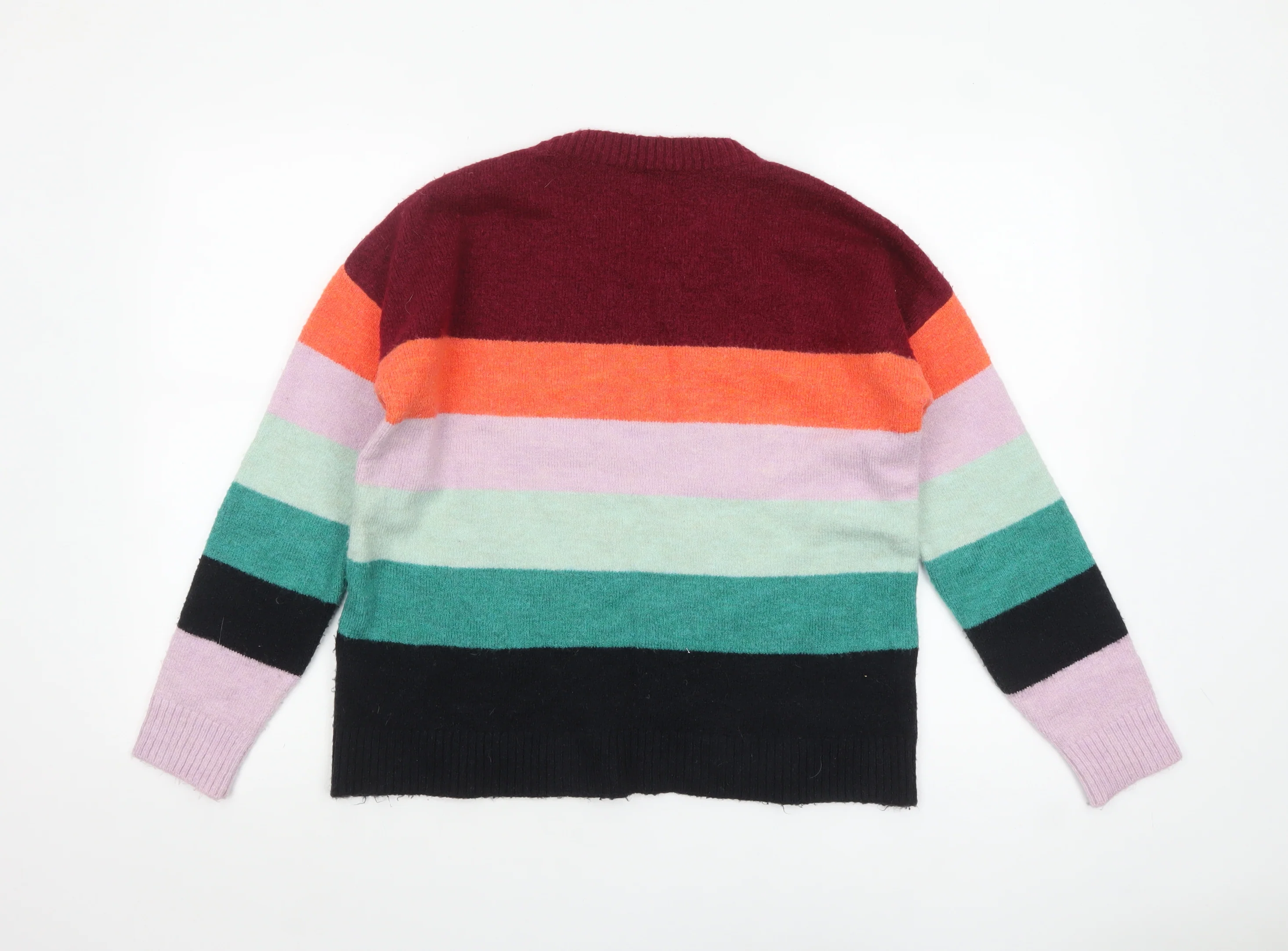 Next Womens Multicoloured Striped Crew Neck Pullover Jumper XS - Image 3