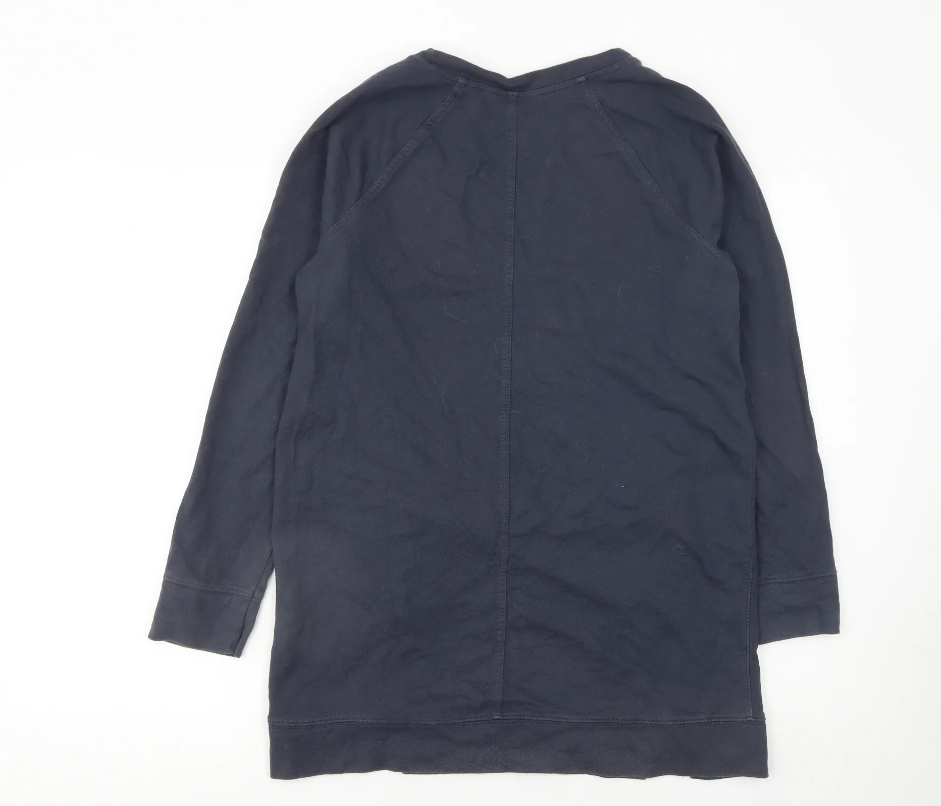 Next Womens Navy Blue Cotton Pullover Sweatshirt UK 10 - Image 3