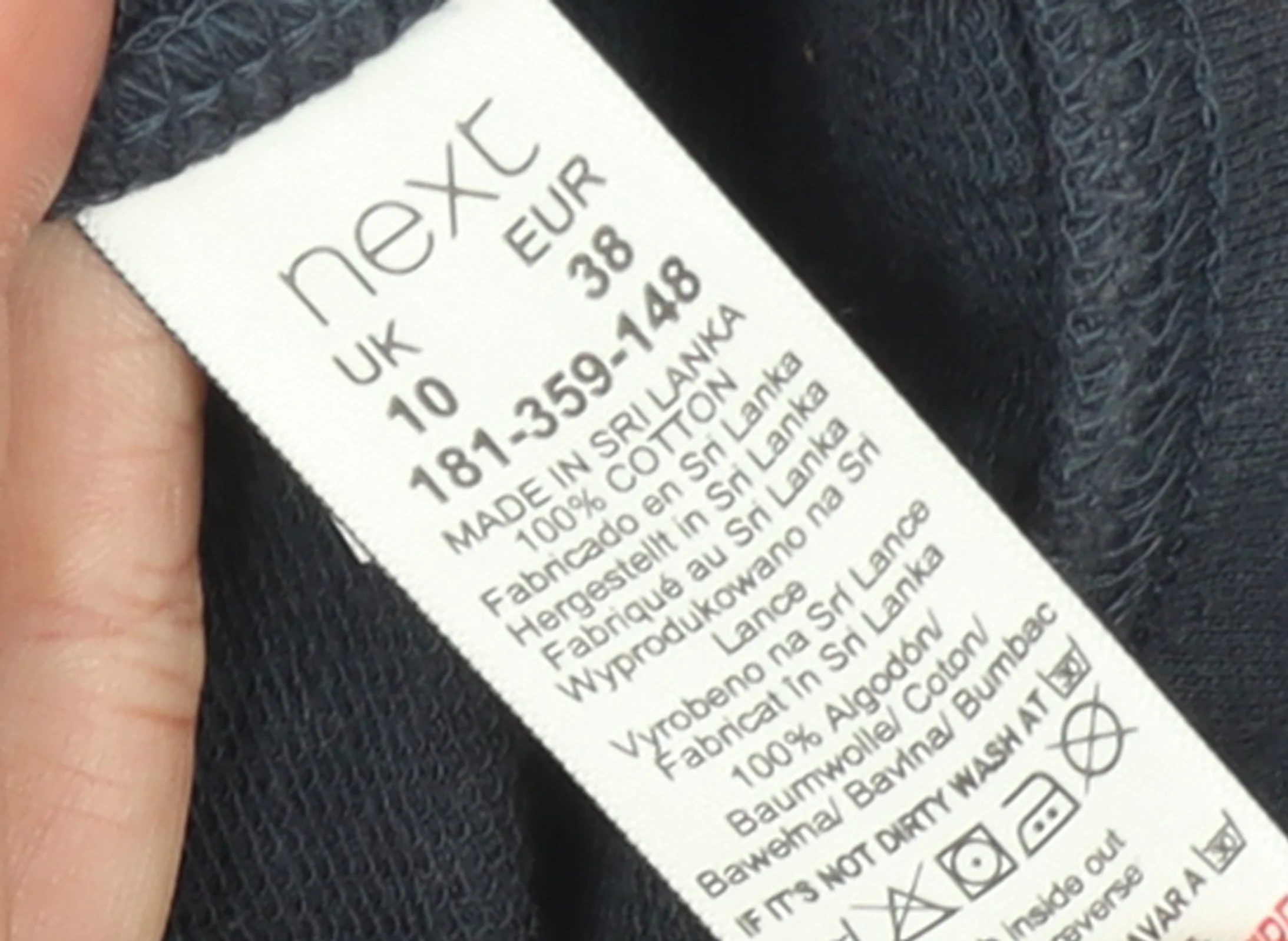 Next Womens Navy Blue Cotton Pullover Sweatshirt UK 10 - Image 4
