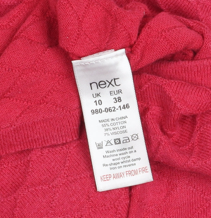 Next Womens Pink Knit Button Cardigan Size 10 Long Sleeve - Image 4