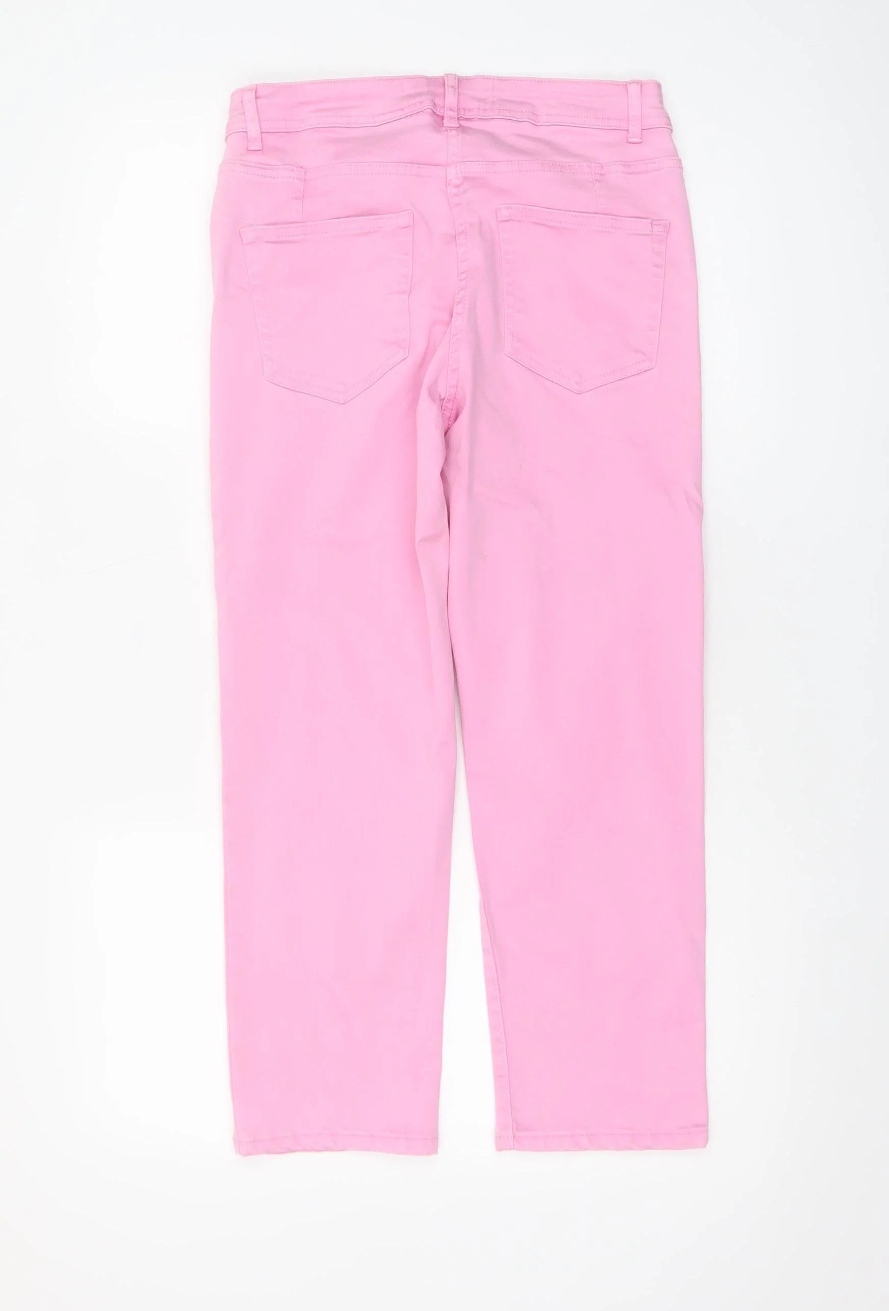 Next Women's Pink Slim Straight Jeans Size 10P Soft Stretch Denim - Image 3