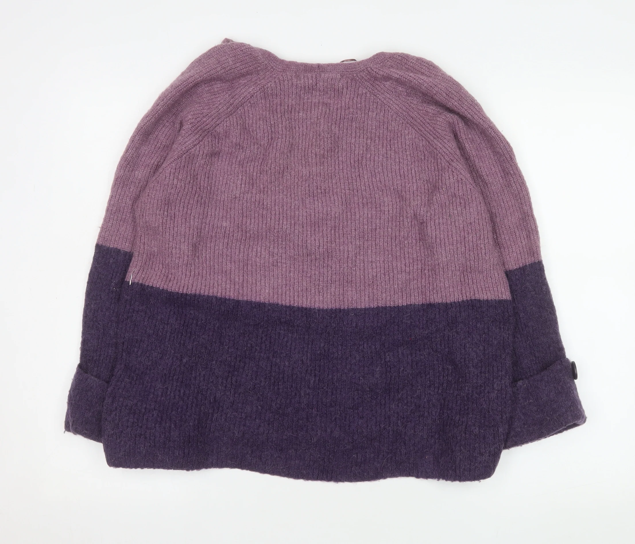 Next Womens Purple V-Neck Knit Pullover Jumper Medium - Image 3
