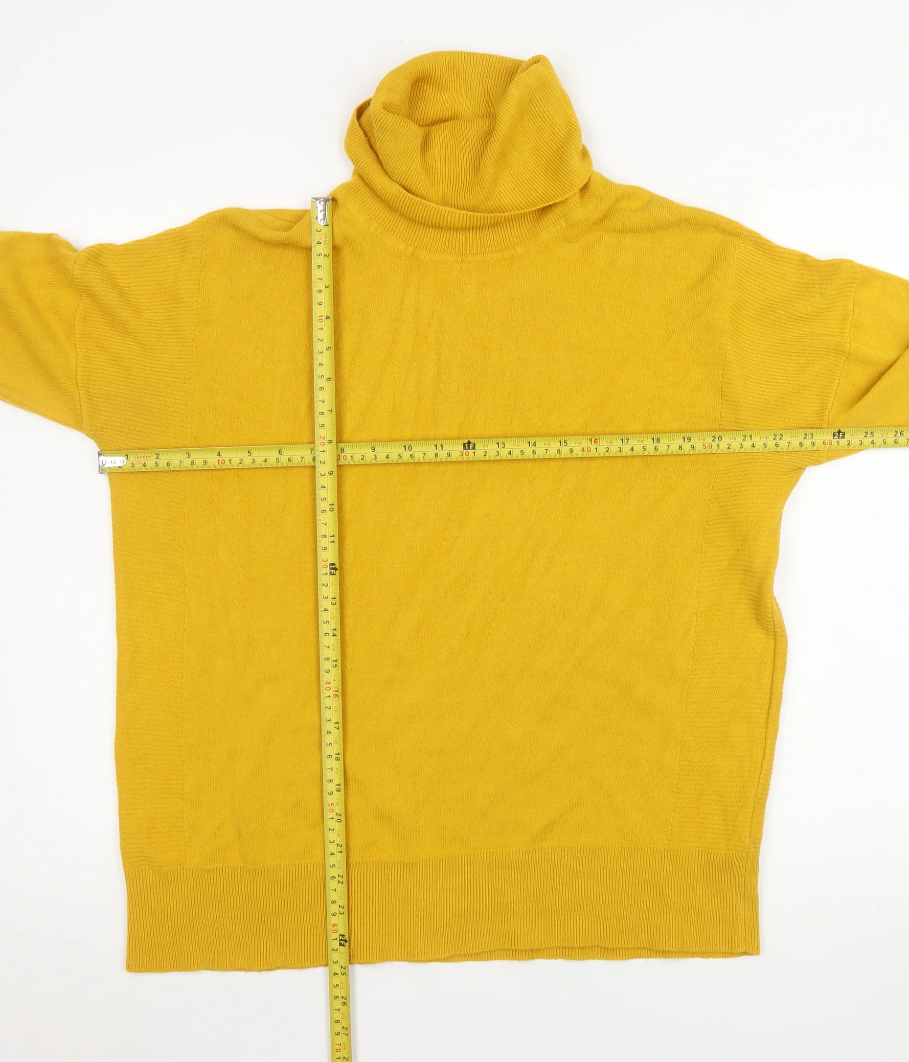 Next Women's Yellow Roll Neck Acrylic Knit Jumper Size 12 Tall - Image 2