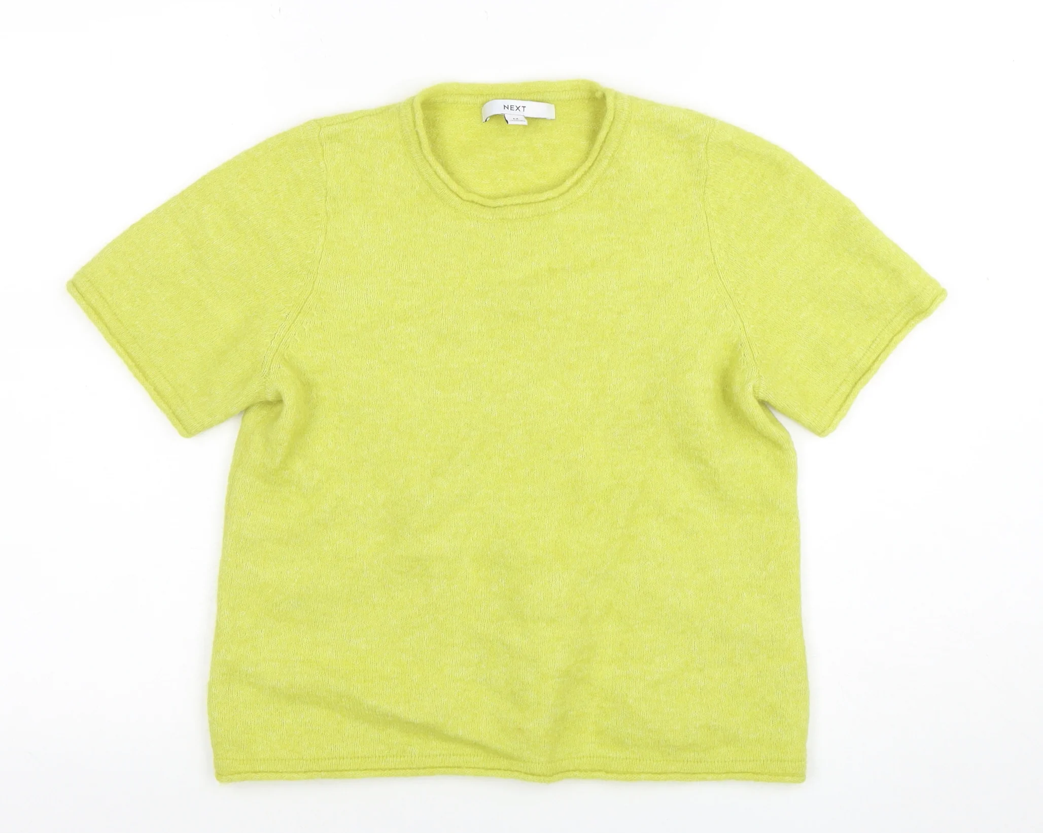 Next Womens Yellow Short Sleeve Cotton Blend Knit T-Shirt M