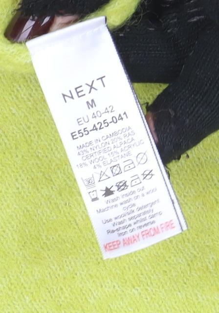 Next Womens Yellow Short Sleeve Cotton Blend Knit T-Shirt M - Image 4