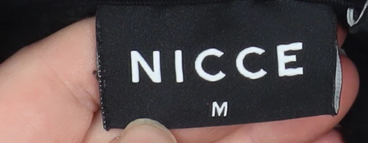 NICCE Mens Black Pullover Hoodie Fleece Logo M Regular Fit - Image 4