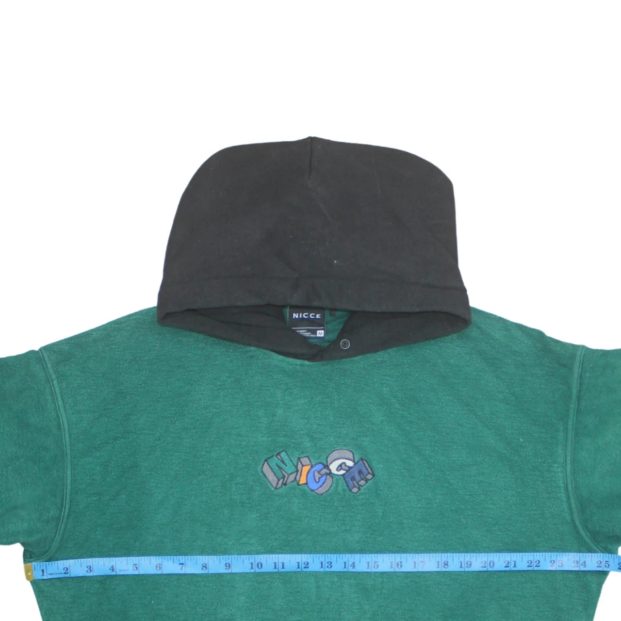 Nicce Men's Green Pullover Hoodie Medium Embroidered Graphic Logo - Image 2
