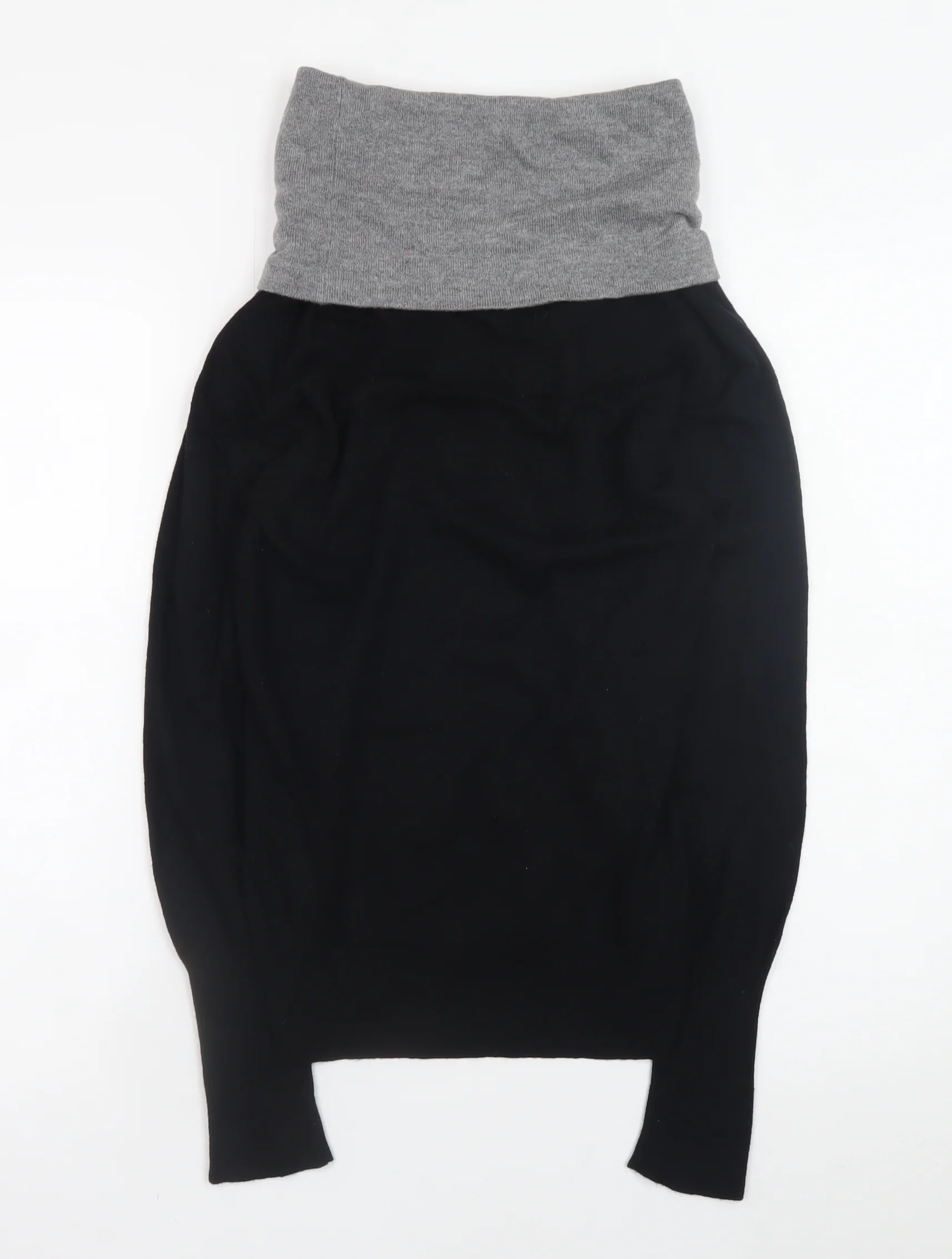Nightingales Womens Black & Grey Cowl Neck Geometric Jumper Size 10 - Image 3
