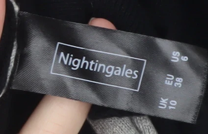 Nightingales Womens Black & Grey Cowl Neck Geometric Jumper Size 10 - Image 4
