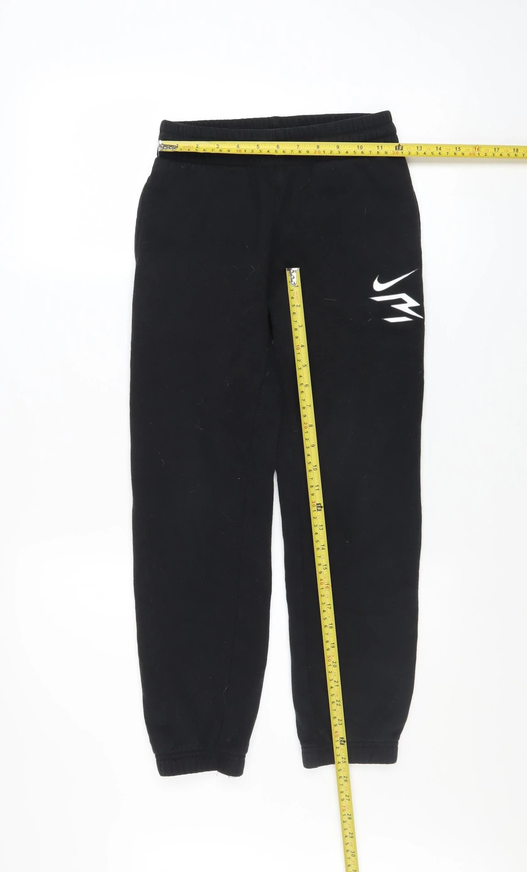 Nike 3 Brand Boys Black Jogger Sweatpants 10-12 Years Cotton Blend - Image 2