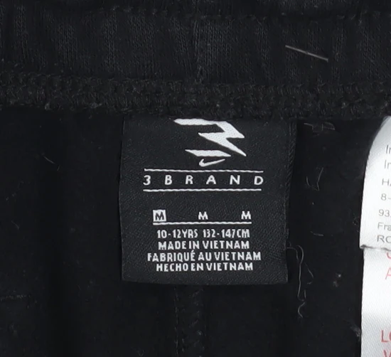 Nike 3 Brand Boys Black Jogger Sweatpants 10-12 Years Cotton Blend - Image 4