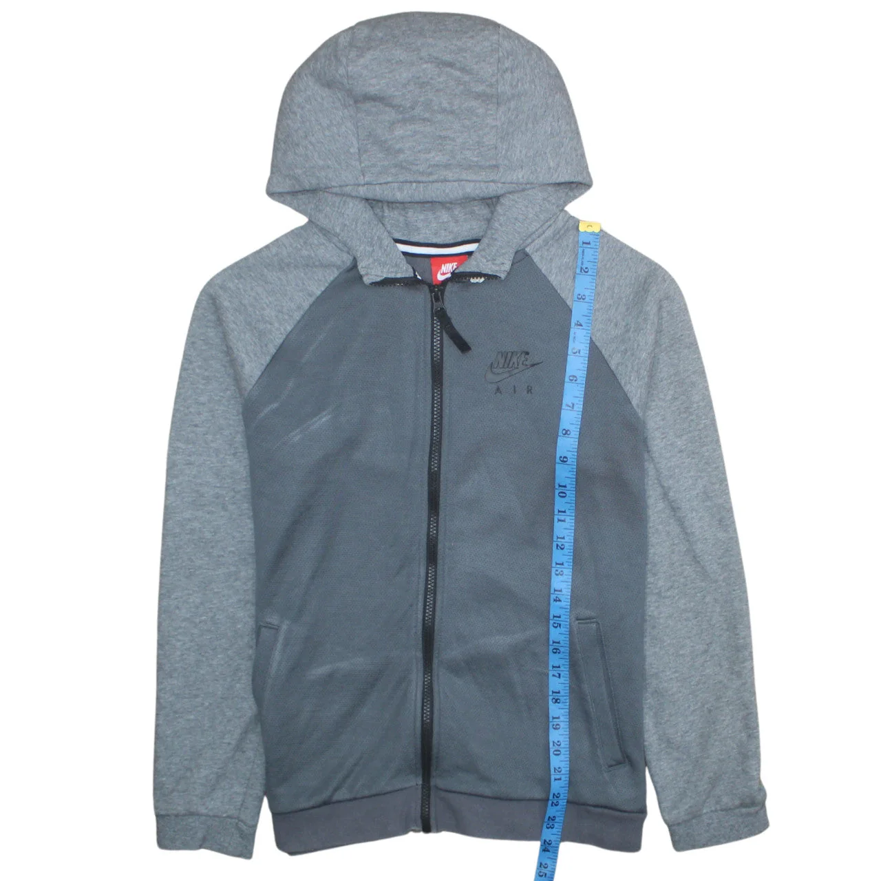 Nike Air Grey Full Zip Hoodie Teens L Lightweight Sportswear - Image 3