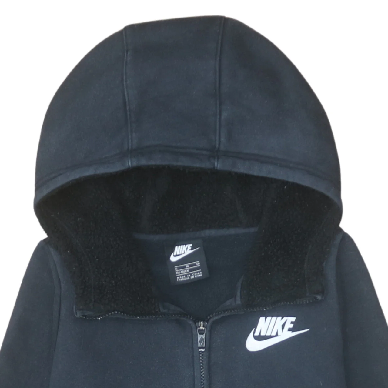 Nike Boys Black Full Zip Fleece Lined Hoodie XL 156-166cm - Image 7