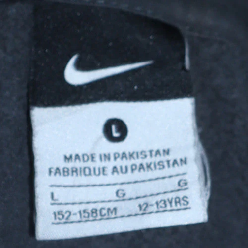 Nike Boys Black Full Zip Hoodie 12-13 Years Fleece Lined Sweatshirt - Image 5