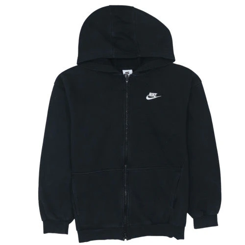 Nike Boys Black Full Zip Hoodie Fleece Sweatshirt 8-9 Years
