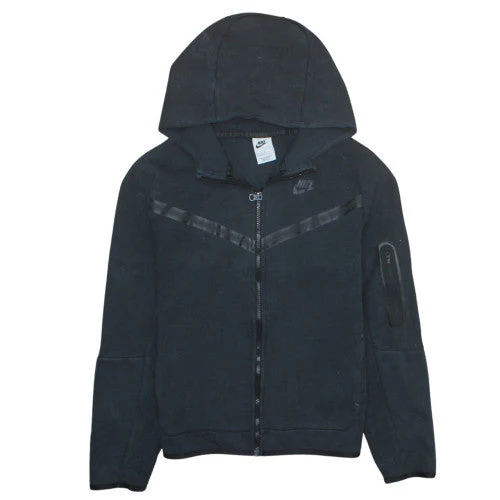 Nike Boys Black Full Zip Hoodie XL 158-170cm Fleece Lined Sportswear