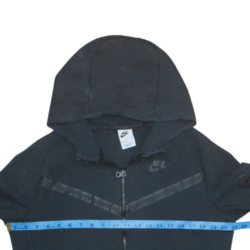 Nike Boys Black Full Zip Hoodie XL 158-170cm Fleece Lined Sportswear - Image 3