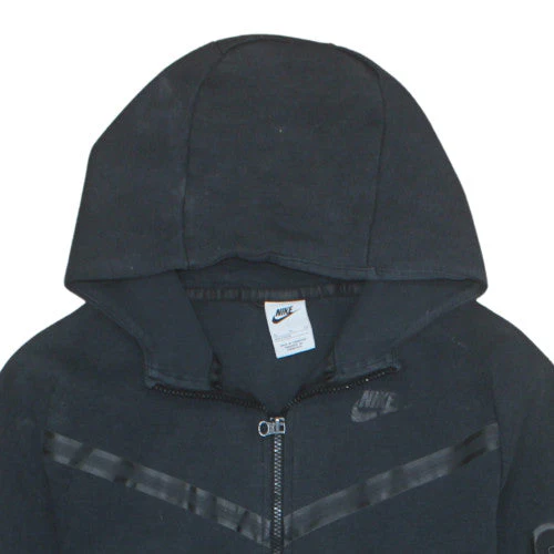 Nike Boys Black Full Zip Hoodie XL 158-170cm Fleece Lined Sportswear - Image 8