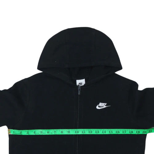 Nike Boys Black Full Zip Hoodie XL (158-170cm) Fleece Lined Sweatshirt - Image 2