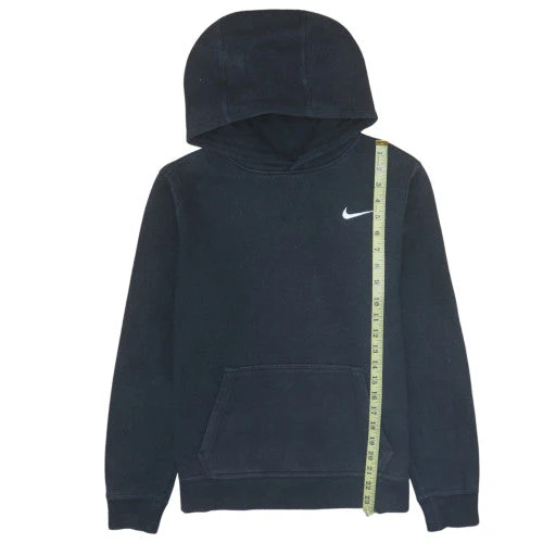 Nike Boys Black Pullover Hoodie XL 13-15 Years Cotton Blend Fleece Sweatshirt - Image 3