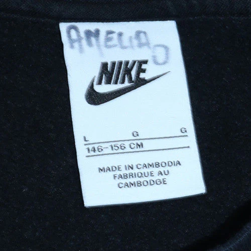 Nike Boys Black Pullover Sweatshirt L 146-156cm Crew Neck Logo Fleece - Image 5