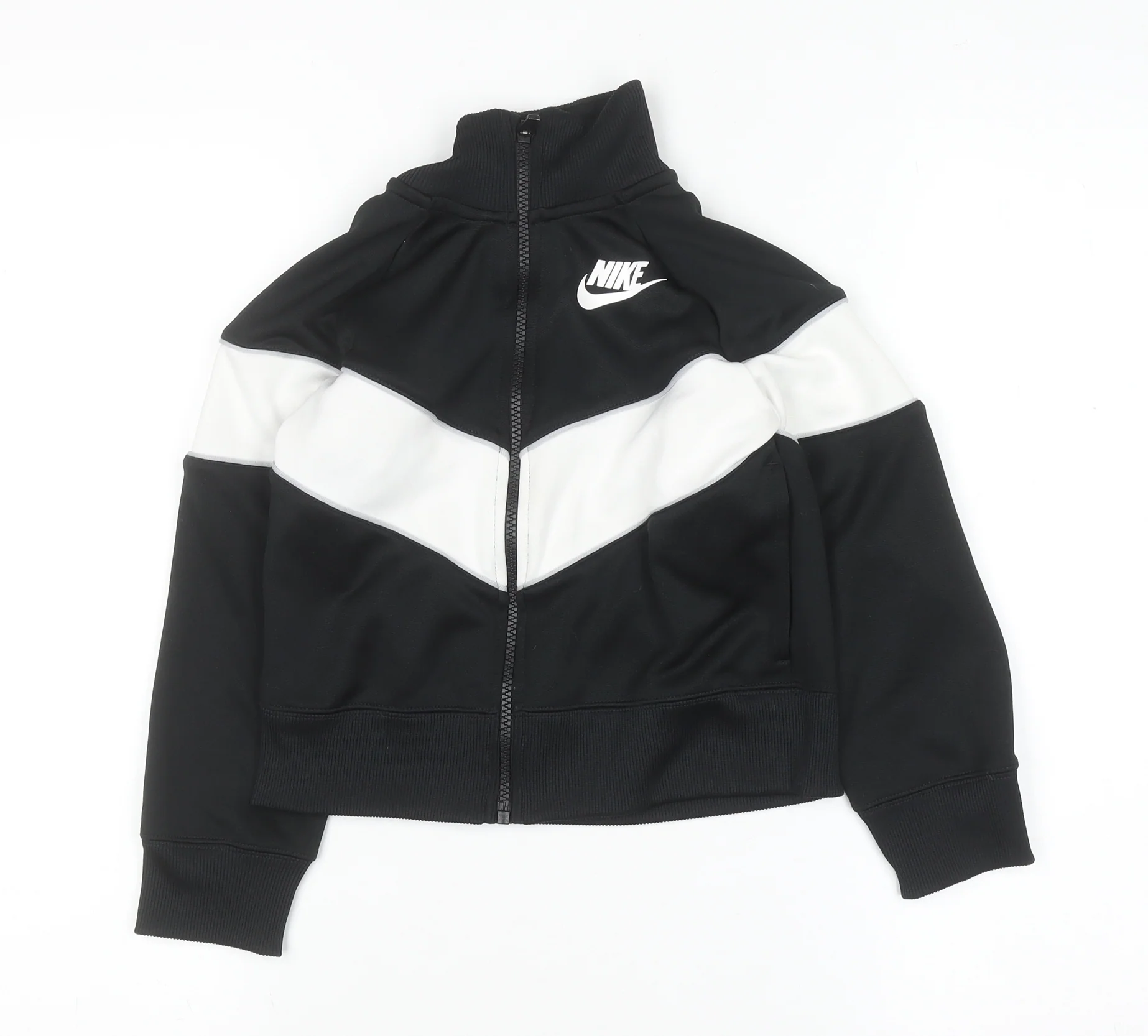 Nike Boys Black & White Full Zip Sweatshirt Size S (128-137cm)
