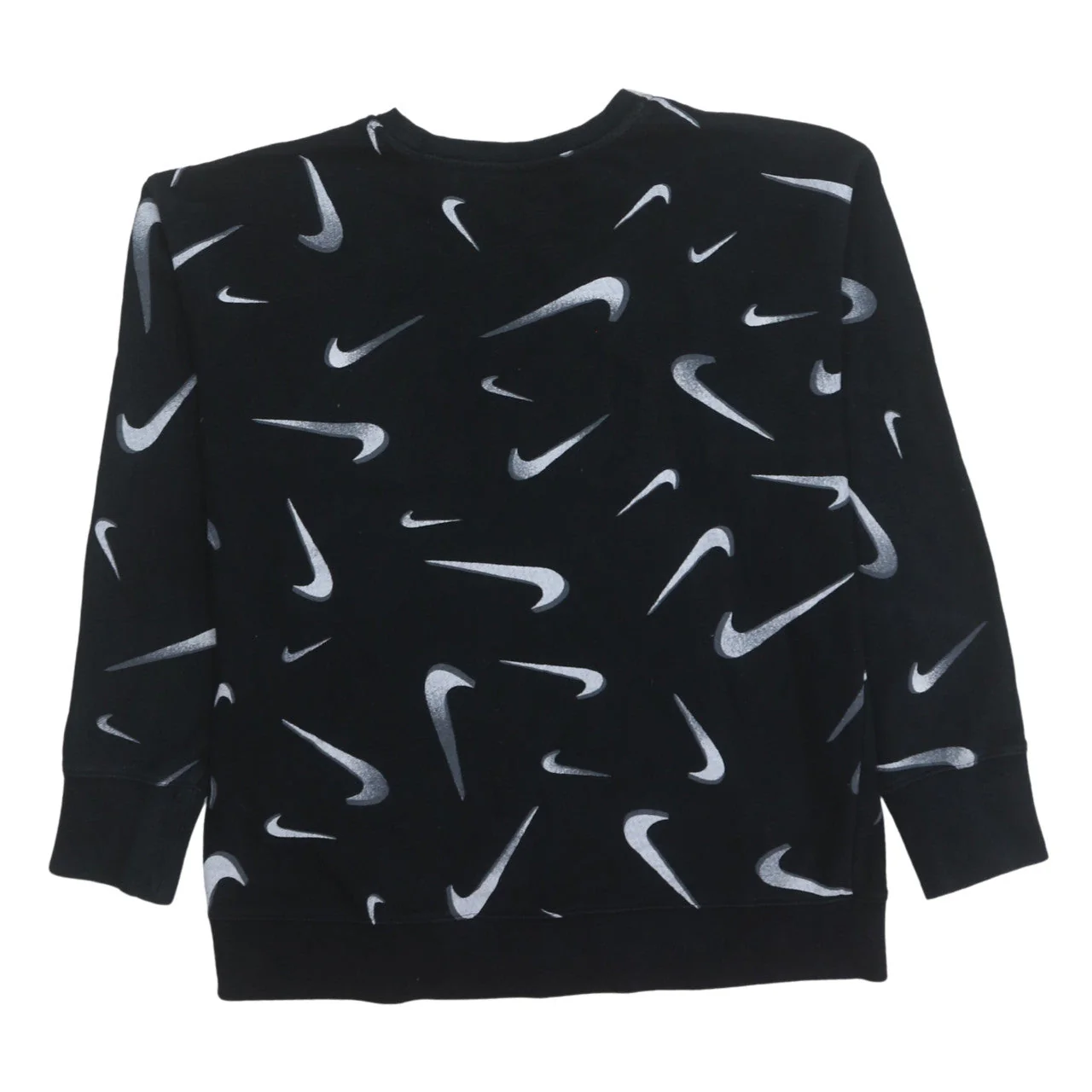 Nike Boys Black XL Pullover Sweatshirt with Swoosh Logo Print