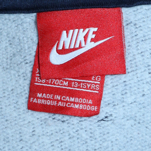 Nike Boys Blue Full Zip Hoodie 13-15 Years Fleece Casual Sweatshirt - Image 5
