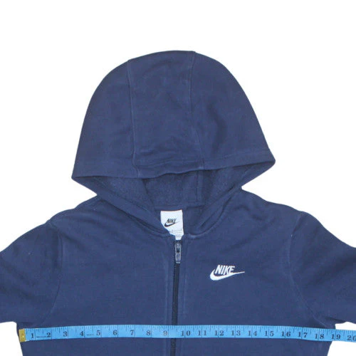 Nike Boys Blue Full Zip Hoodie L 147-158cm Cotton Blend Sweatshirt - Image 2