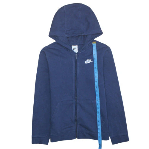 Nike Boys Blue Full Zip Hoodie L 147-158cm Cotton Blend Sweatshirt - Image 3