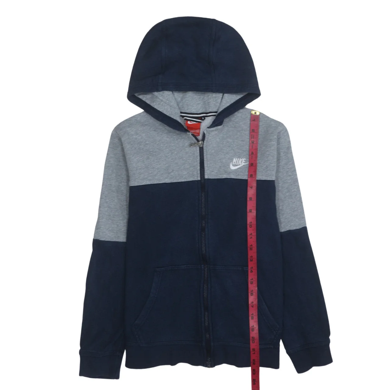 Nike Boys Blue & Grey Full Zip Hoodie XL 13-15 Years Fleece Sportswear - Image 2