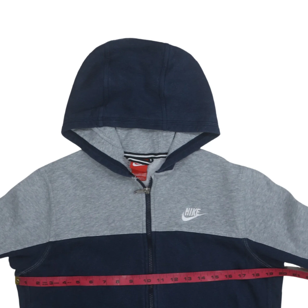Nike Boys Blue & Grey Full Zip Hoodie XL 13-15 Years Fleece Sportswear - Image 3
