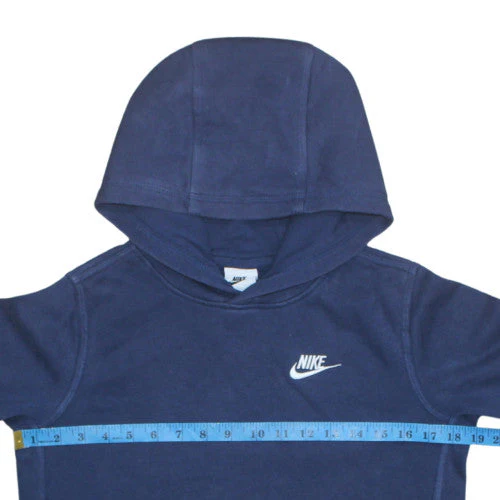 Nike Boys Blue Pullover Hoodie L 147-158cm Fleece Sweatshirt - Image 2